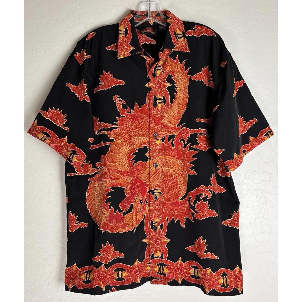 7 Diamonds Dragon Fire Floral‎ Short Sleeve M Black 1372